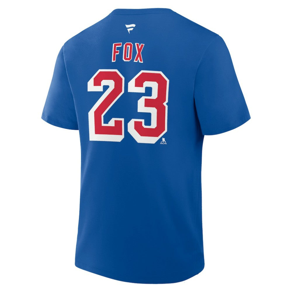 Adam Fox New York Rangers Fanatics Authentic Stack Name & Number T-Shirt - Blue | Fanatics discount