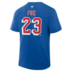 Adam Fox New York Rangers Fanatics Authentic Stack Name & Number T-Shirt - Blue | Fanatics discount