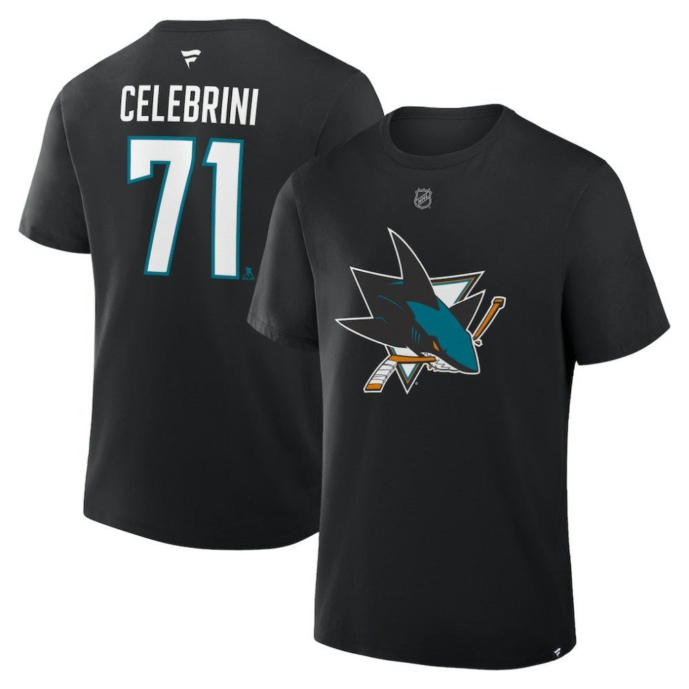 Macklin Celebrini San Jose Sharks Fanatics Authentic Stack Name & Number T-Shirt - Black | Fanatics discount