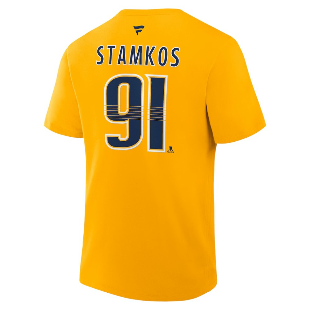Steven Stamkos Nashville Predators Fanatics Authentic Stack Name & Number T-Shirt - Gold | Fanatics near me
