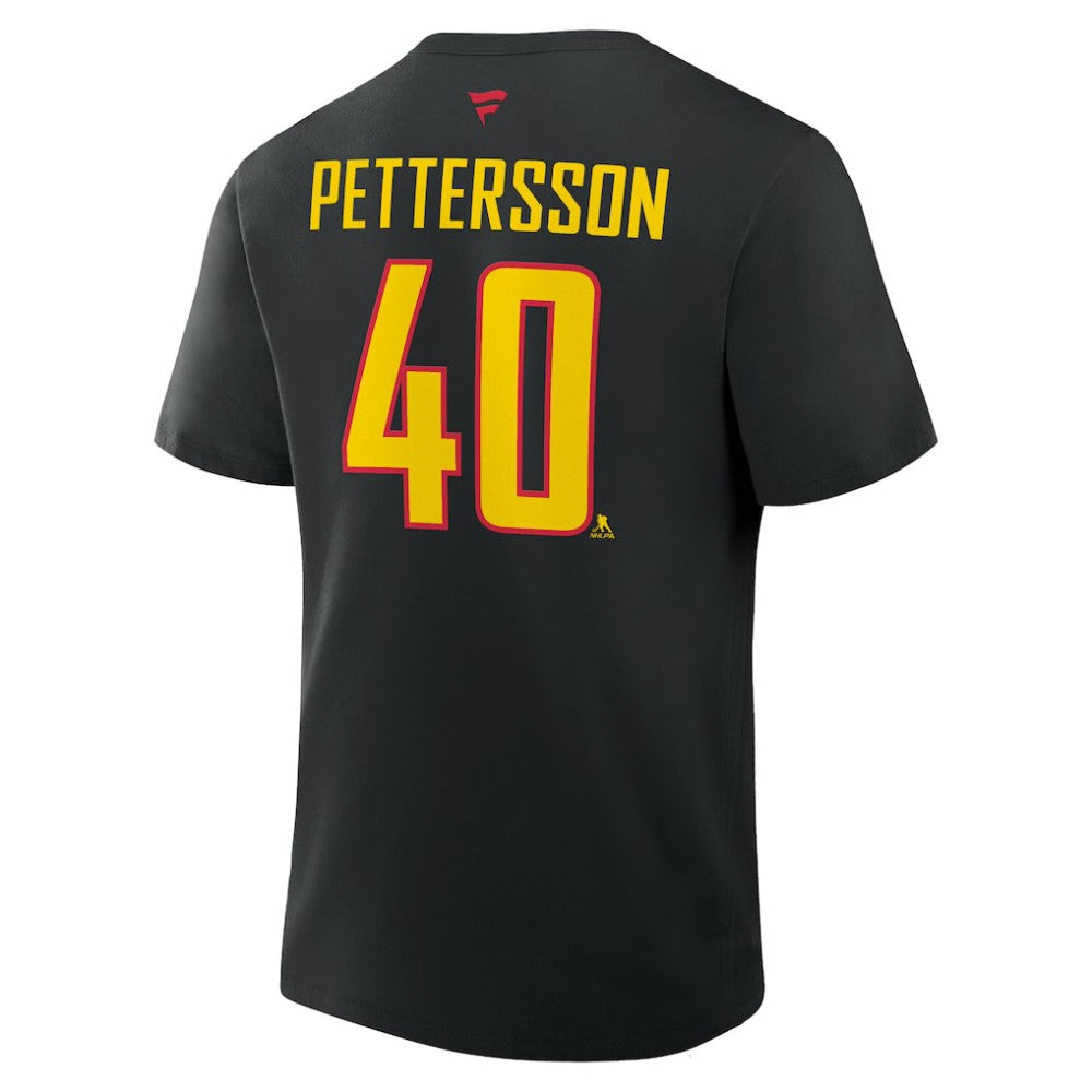 Elias Pettersson Vancouver Canucks Fanatics Authentic Stack Name & Number T-Shirt - Black | Fanatics Clearance