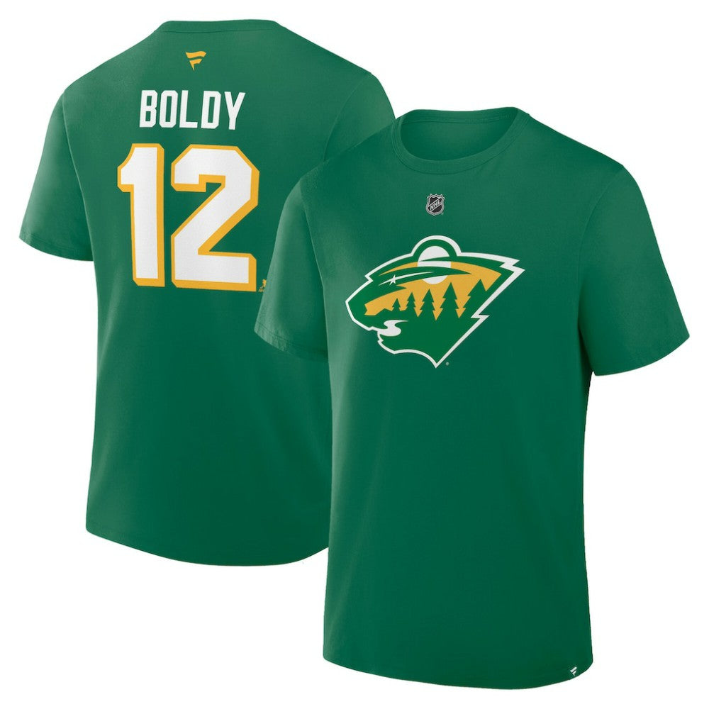 Matthew Boldy Minnesota Wild Fanatics Authentic Stack Name & Number T-Shirt - Kelly Green | Fanatics online