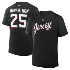 Jacob Markstrom New Jersey Devils Fanatics Authentic Stack Name & Number T-Shirt - Black | Fanatics Clearance