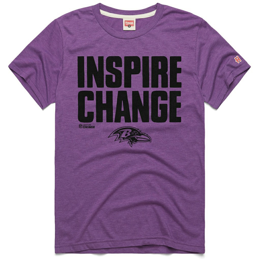 Baltimore Ravens Homage Unisex 2024 Inspire Change Tri-Blend T-Shirt - Purple - NFL