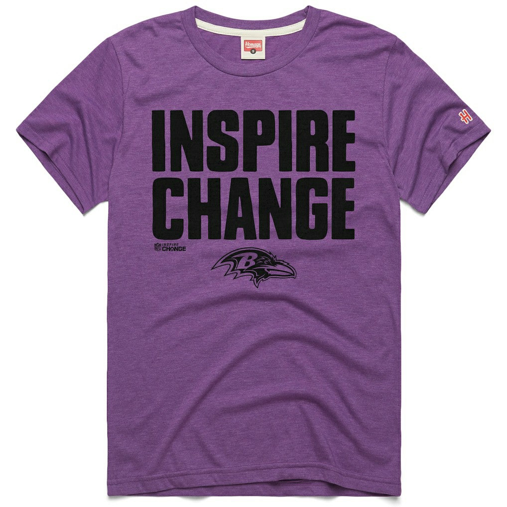 Baltimore Ravens Homage Unisex 2024 Inspire Change Tri-Blend T-Shirt - Purple - NFL