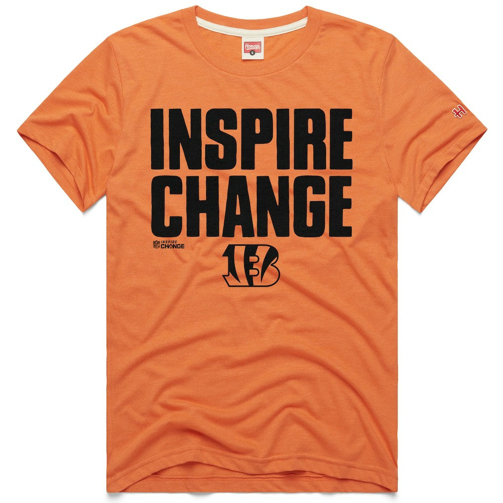 Cincinnati Bengals Homage Unisex 2024 Inspire Change Tri-Blend T-Shirt - Orange - NFL