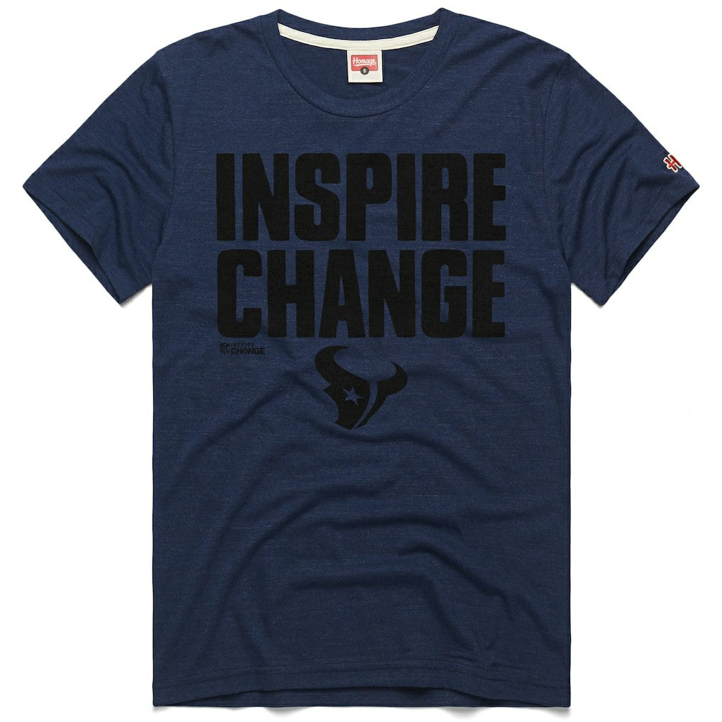 Houston Texans Homage Unisex 2024 Inspire Change Tri-Blend T-Shirt - Navy - NFL