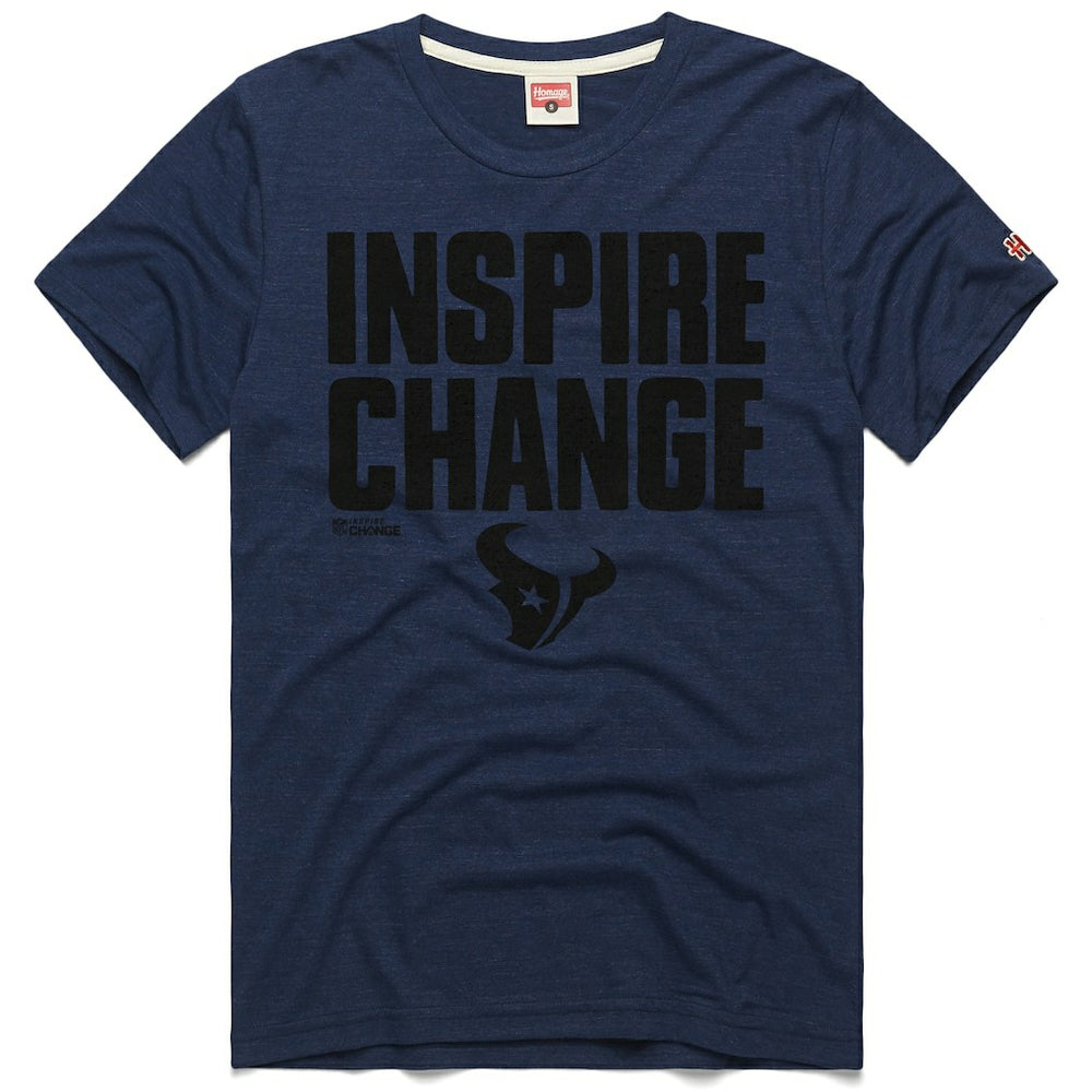 Houston Texans Homage Unisex 2024 Inspire Change Tri-Blend T-Shirt - Navy - NFL