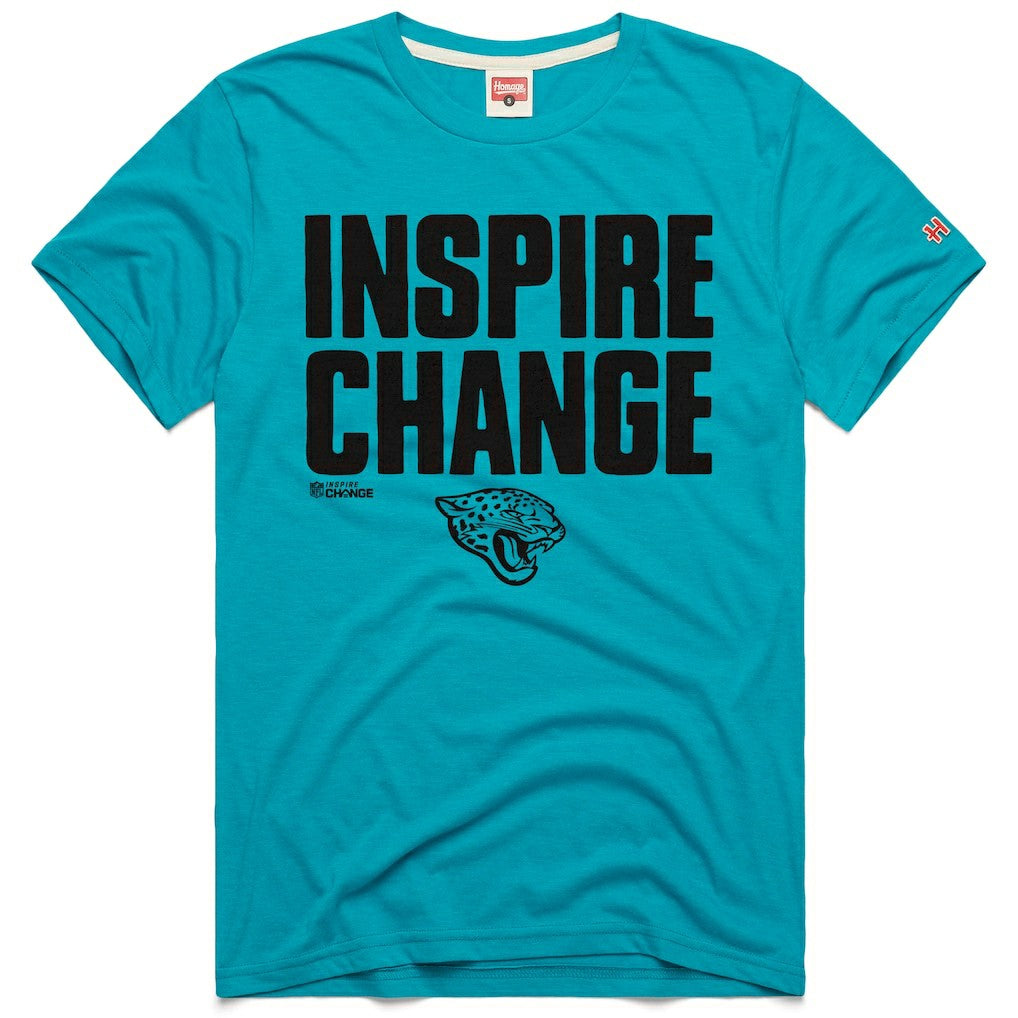 Jacksonville Jaguars Homage Unisex 2024 Inspire Change Tri-Blend T-Shirt - Teal - NFL
