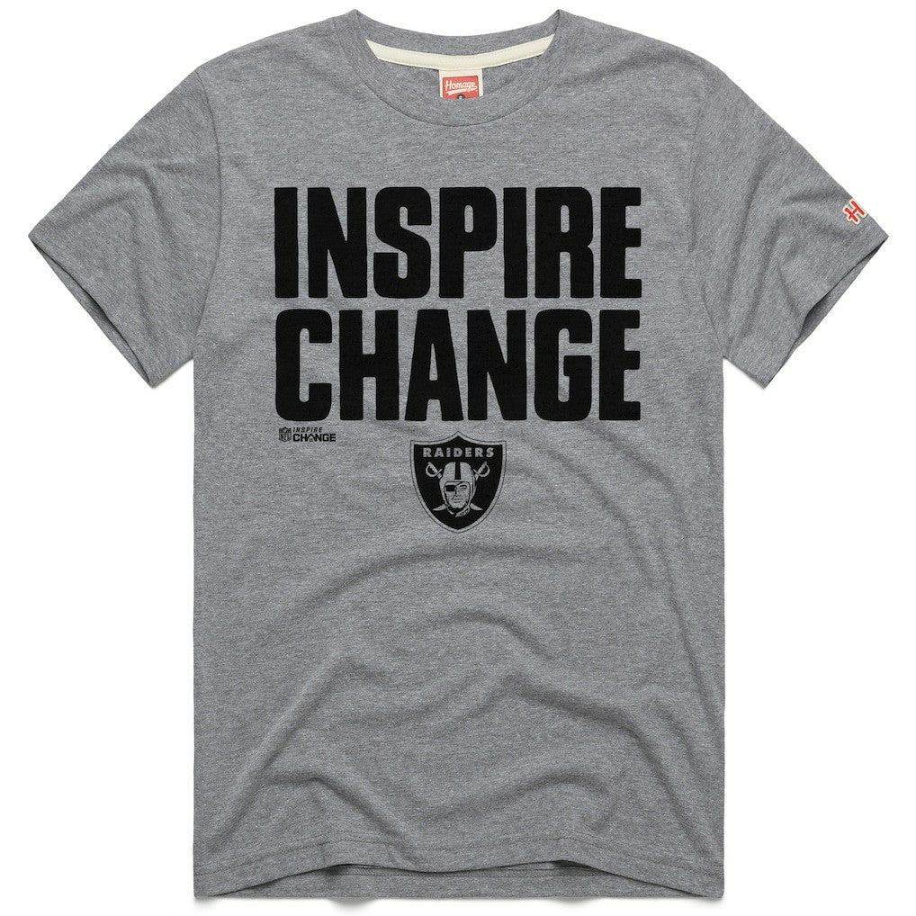 Las Vegas Raiders Homage Unisex 2024 Inspire Change Tri-Blend T-Shirt - Gray - NFL