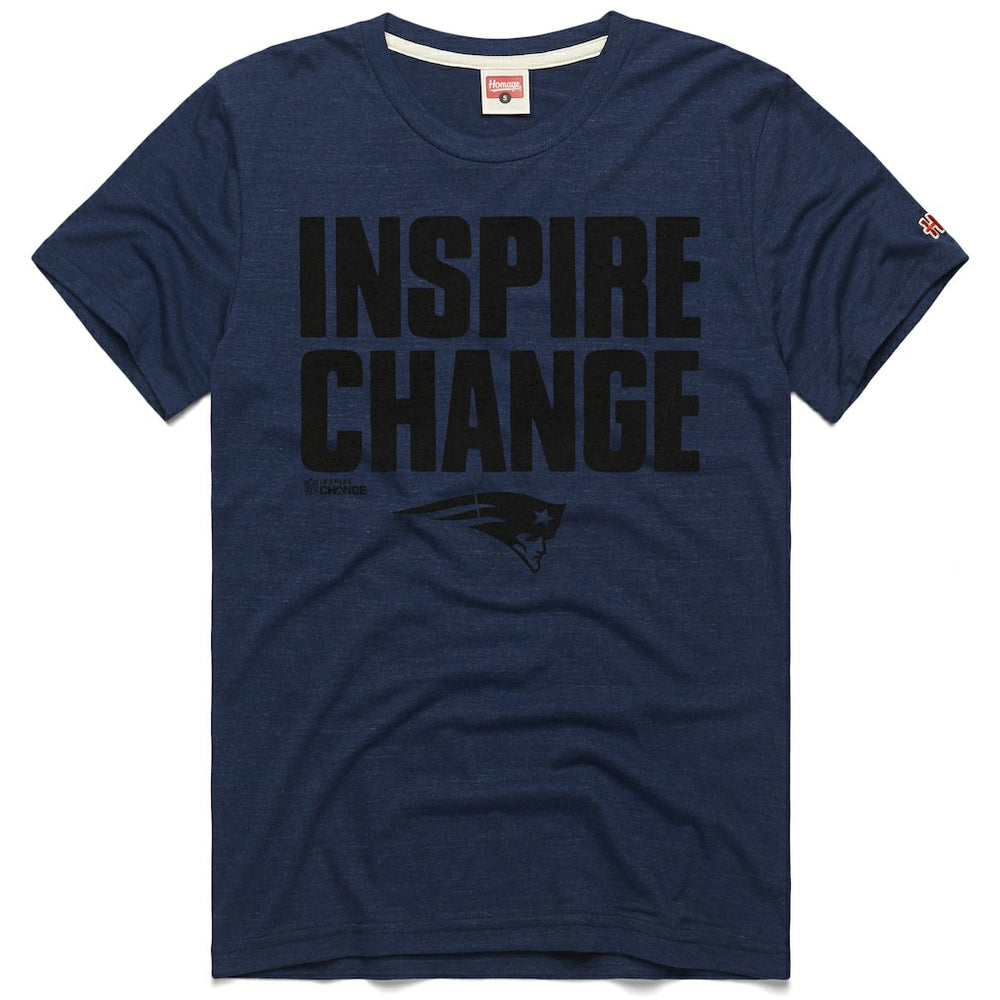 New England Patriots Homage Unisex 2024 Inspire Change Tri-Blend T-Shirt - Navy - NFL