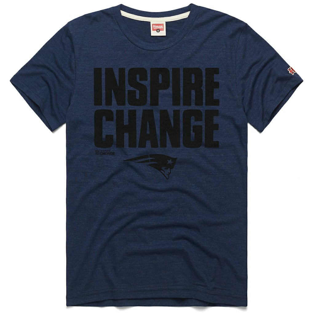 New England Patriots Homage Unisex 2024 Inspire Change Tri-Blend T-Shirt - Navy - NFL