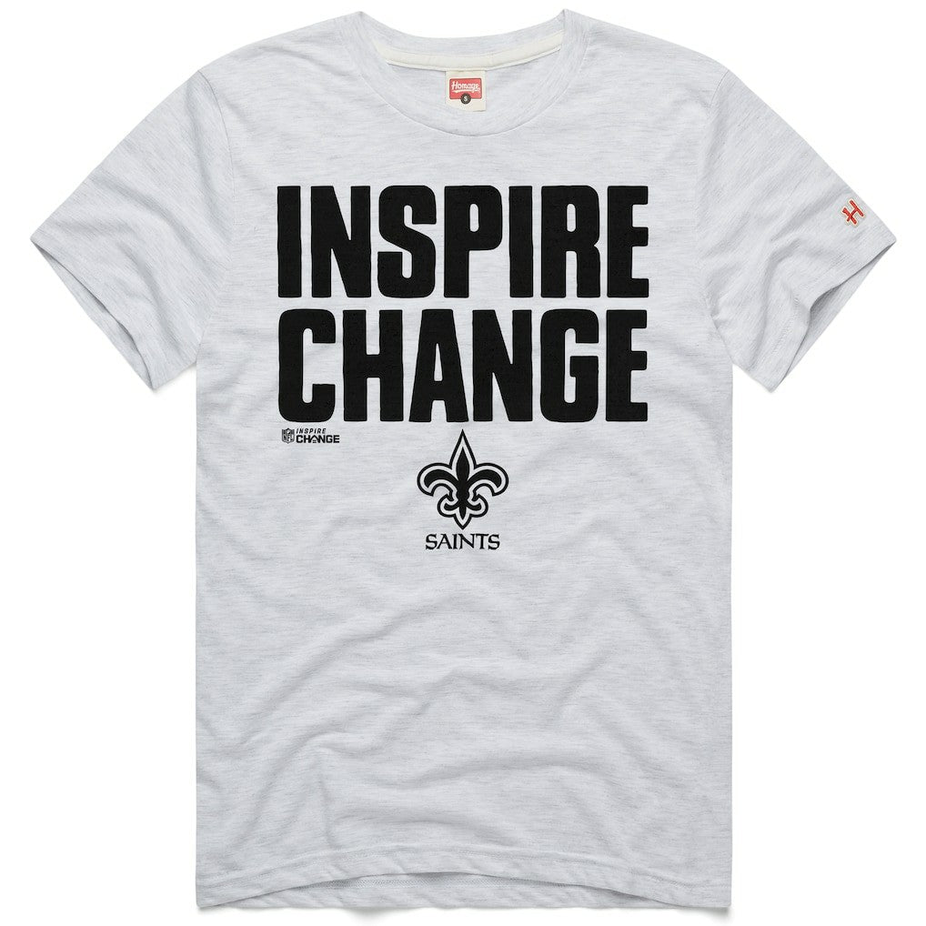 New Orleans Saints Homage Unisex 2024 Inspire Change Tri-Blend T-Shirt - Ash - NFL