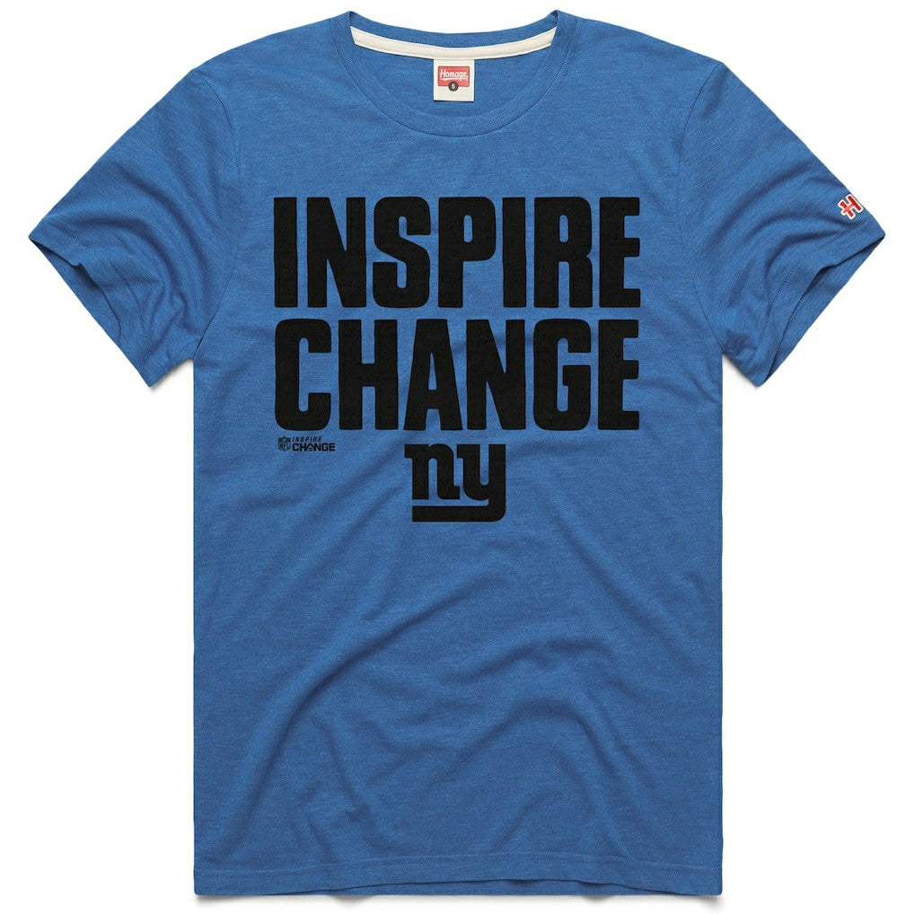 New York Giants Homage Unisex 2024 Inspire Change Tri-Blend T-Shirt - Royal - NFL