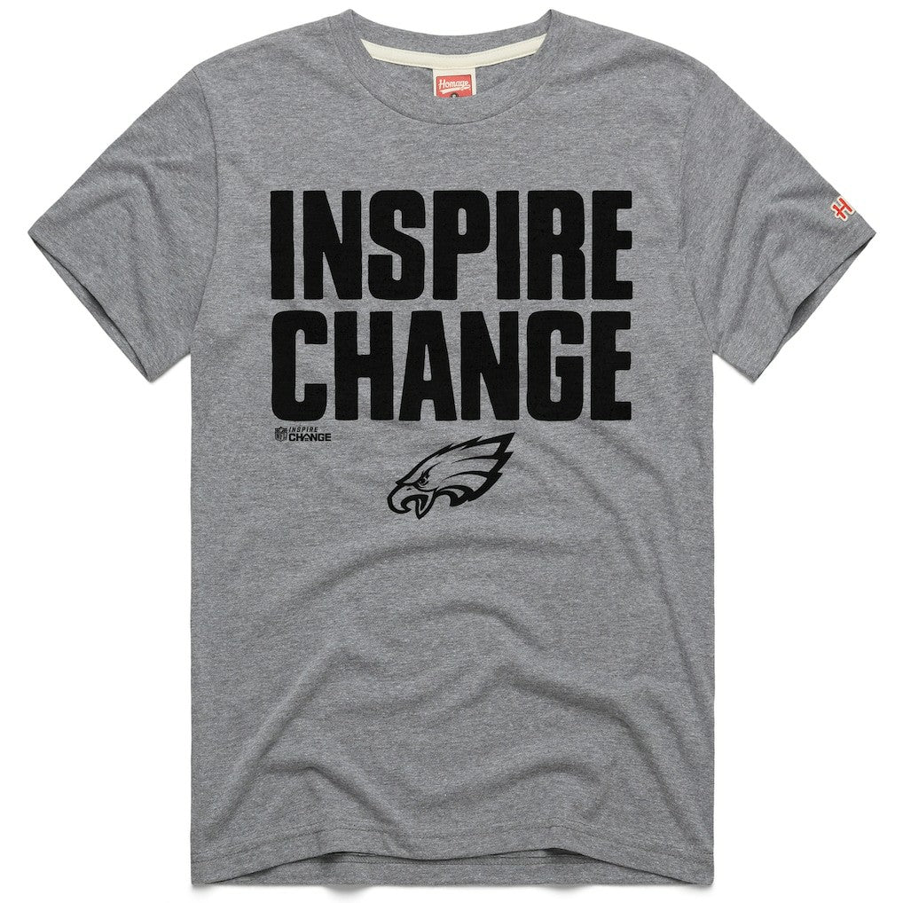 Philadelphia Eagles Homage Unisex 2024 Inspire Change Tri-Blend T-Shirt - Gray - NFL