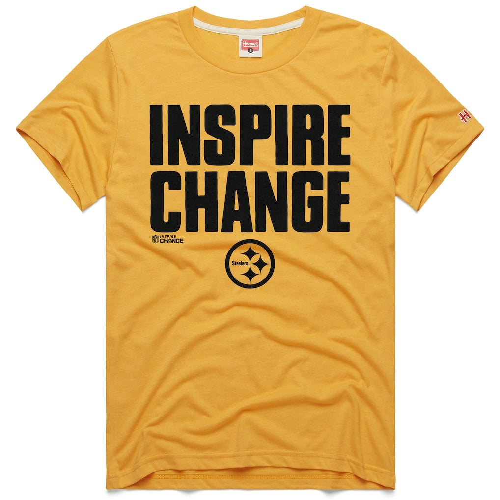 Pittsburgh Steelers Homage Unisex 2024 Inspire Change Tri-Blend T-Shirt - Gold - NFL