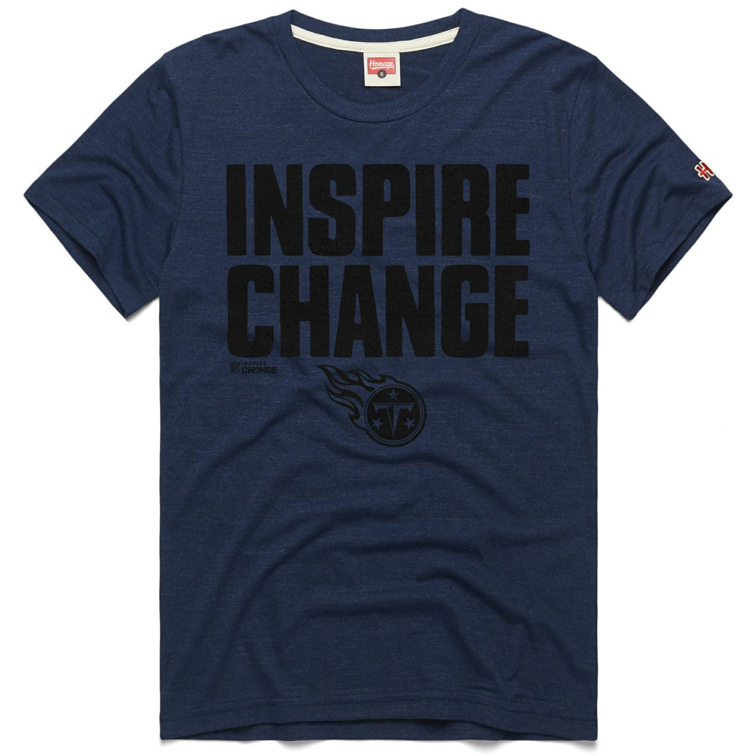 Tennessee Titans Homage Unisex 2024 Inspire Change Tri-Blend T-Shirt - Navy - NFL