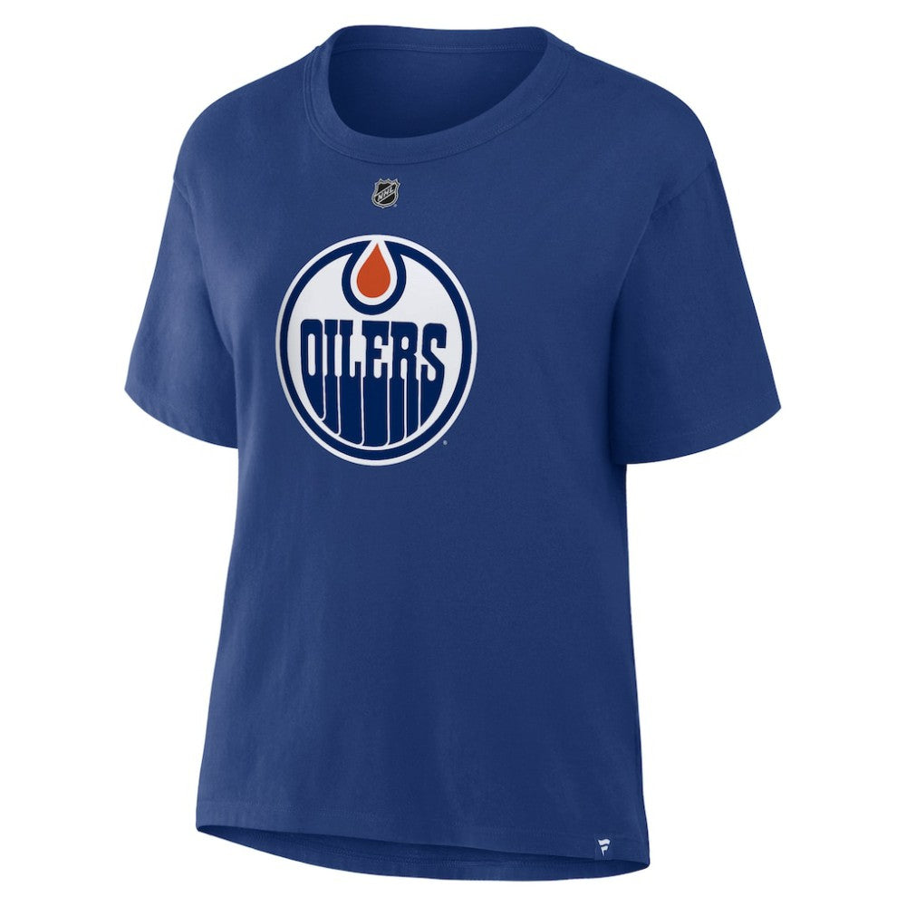 Leon Draisaitl Edmonton Oilers Fanatics Women's Authentic Stack Name & Number T-Shirt - Royal | Fanatics on sale