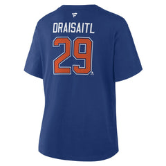 Leon Draisaitl Edmonton Oilers Fanatics Women's Authentic Stack Name & Number T-Shirt - Royal | Fanatics on sale