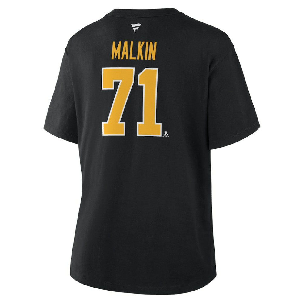 Evgeni Malkin Pittsburgh Penguins Fanatics Women's Authentic Stack Name & Number T-Shirt - Black | Fanatics near me
