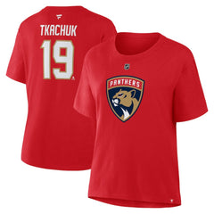 Matthew Tkachuk Florida Panthers Fanatics Women's Authentic Stack Name & Number T-Shirt - Red | Fanatics online