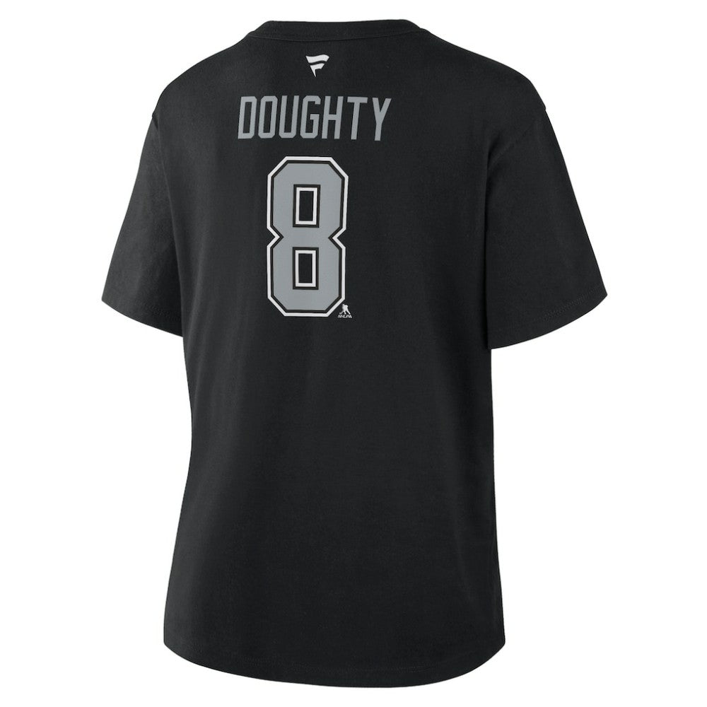 Drew Doughty Los Angeles Kings Fanatics Women's Authentic Stack Name & Number T-Shirt - Black | Fanatics Lifestyle