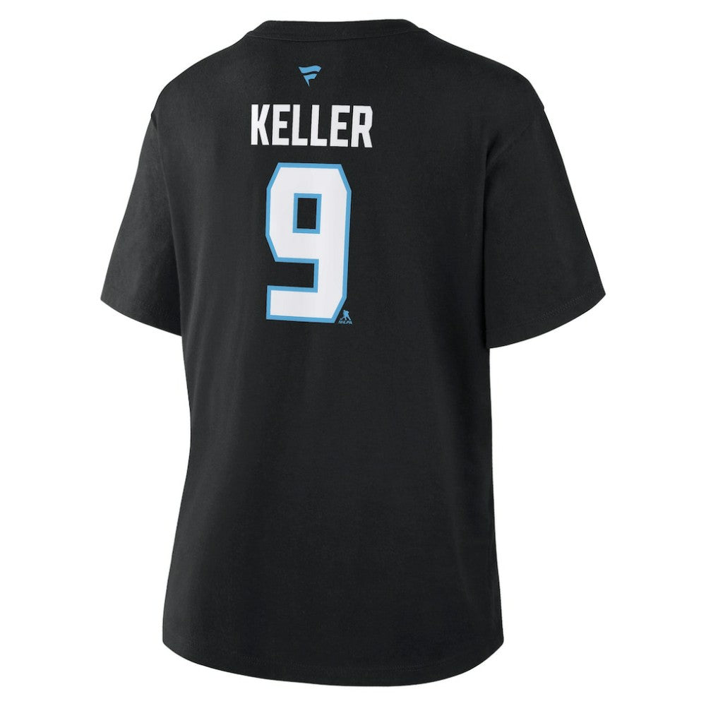 Clayton Keller Utah Mammoth Fanatics Women's Authentic Stack Name & Number T-Shirt - Black | Fanatics online