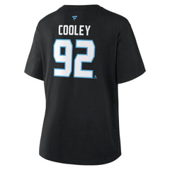 Logan Cooley Utah Mammoth Fanatics Women's Authentic Stack Name & Number T-Shirt - Black | Fanatics online