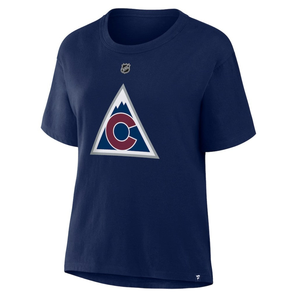 Nathan MacKinnon Colorado Avalanche Fanatics Women's Authentic Stack Name & Number T-Shirt - Navy | Fanatics online