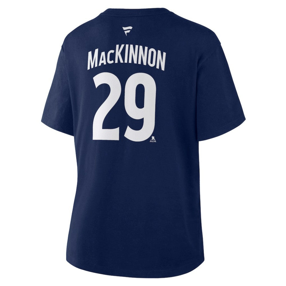 Nathan MacKinnon Colorado Avalanche Fanatics Women's Authentic Stack Name & Number T-Shirt - Navy | Fanatics online