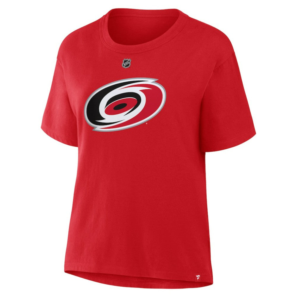 Sebastian Aho Carolina Hurricanes Fanatics Women's Authentic Stack Name & Number T-Shirt - Red | Fanatics sale