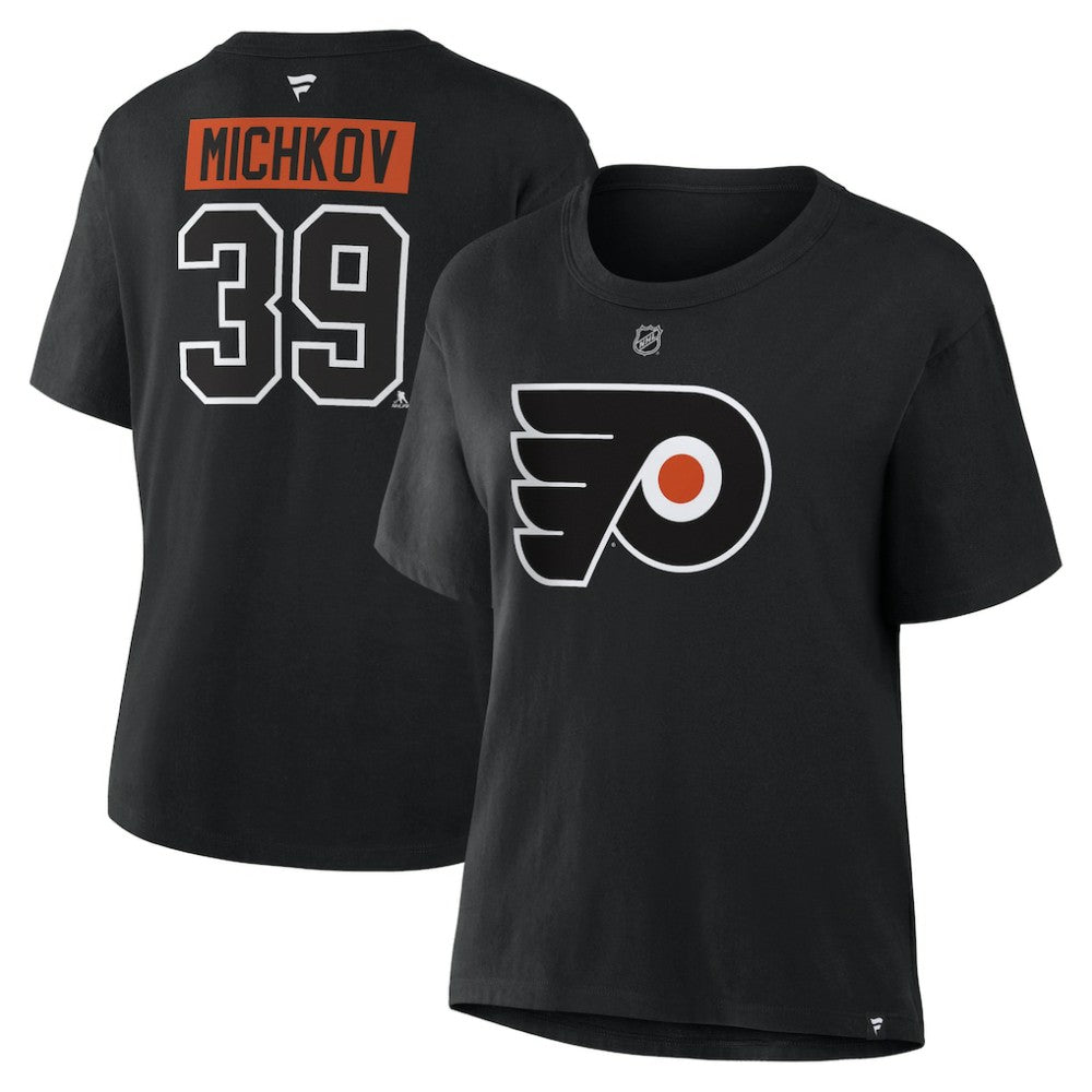 Matvei Michkov Philadelphia Flyers Fanatics Women's Authentic Stack Name & Number T-Shirt - Black | Fanatics on sale