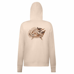 Columbus Blue Jackets Levelwear Women's Desert Camo Adorn Battalion Pullover Hoodie - Khaki | NHL near me