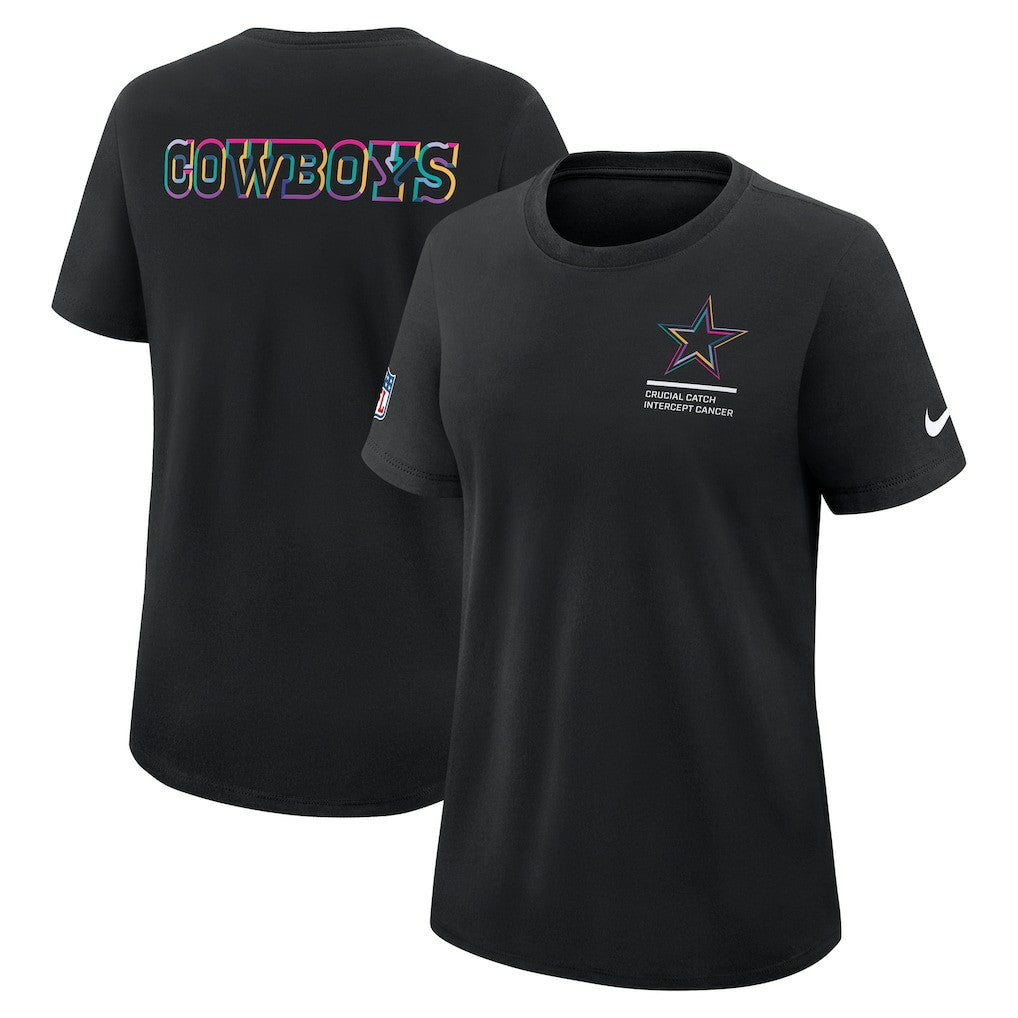 Dallas Cowboys Women's 2025 NFL Crucial Catch Tri-Blend Dri-FIT T-Shirt - Black - Nike