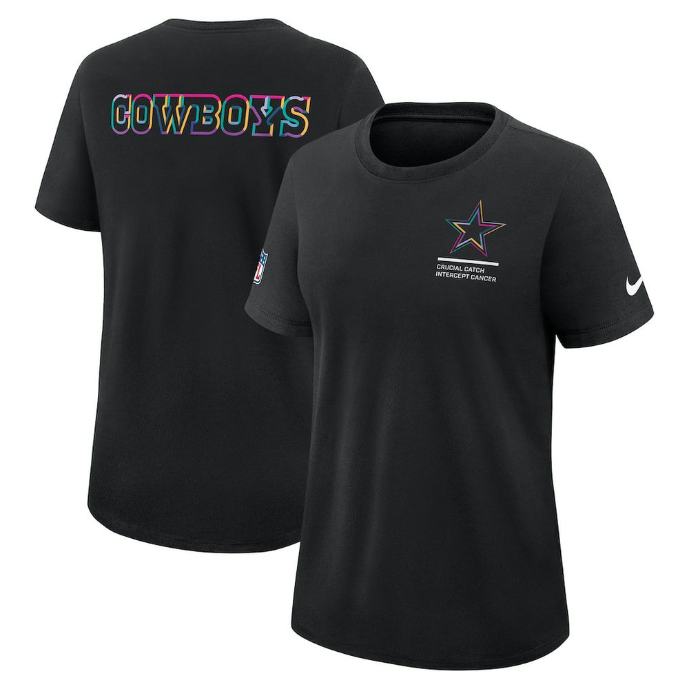 Dallas Cowboys Women's 2025 NFL Crucial Catch Tri-Blend Dri-FIT T-Shirt - Black - Nike