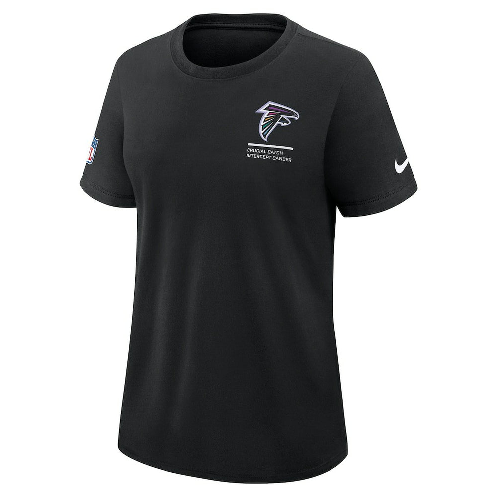 Atlanta Falcons Women's 2025 NFL Crucial Catch Tri-Blend Dri-FIT T-Shirt - Black - Nike