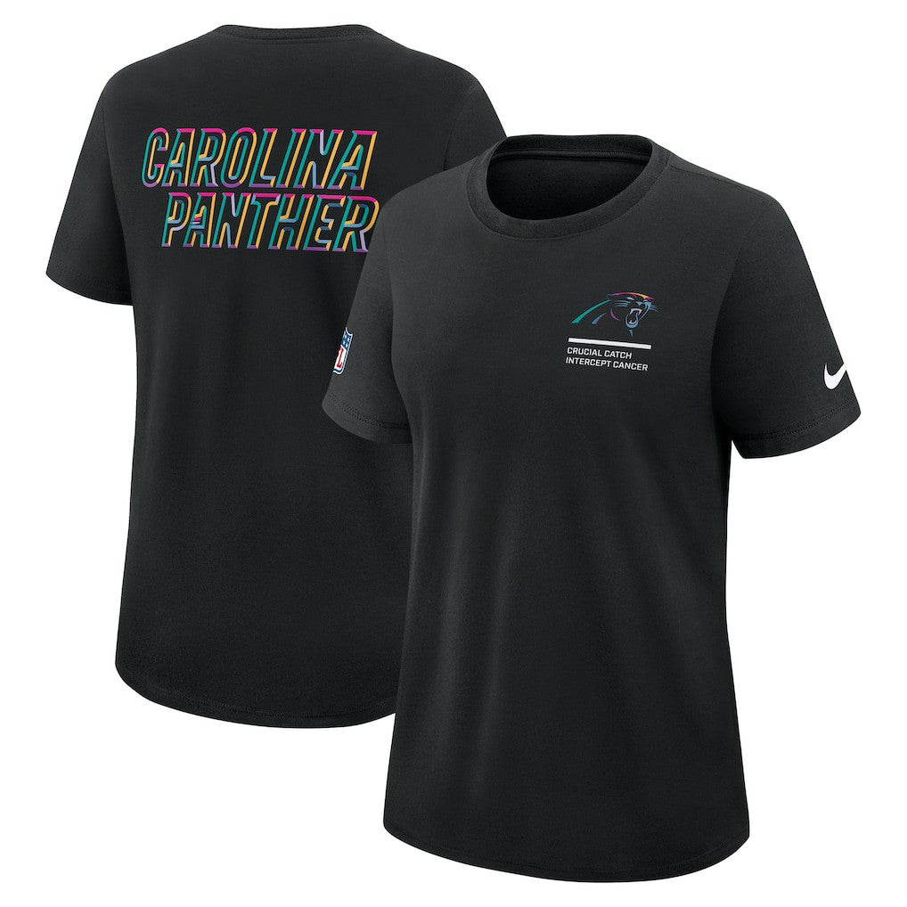 Carolina Panthers Women's 2025 NFL Crucial Catch Tri-Blend Dri-FIT T-Shirt - Black - Nike