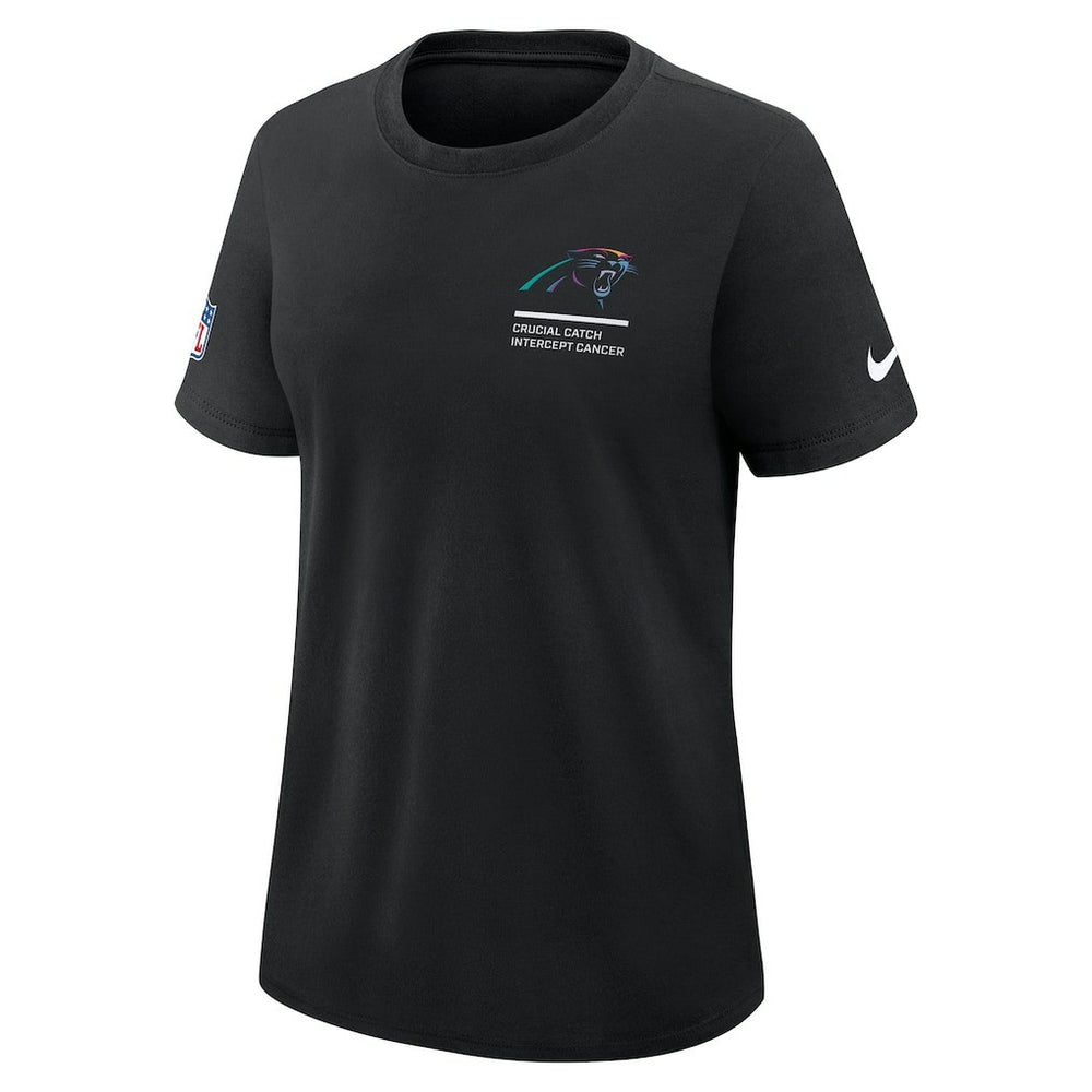 Carolina Panthers Women's 2025 NFL Crucial Catch Tri-Blend Dri-FIT T-Shirt - Black - Nike
