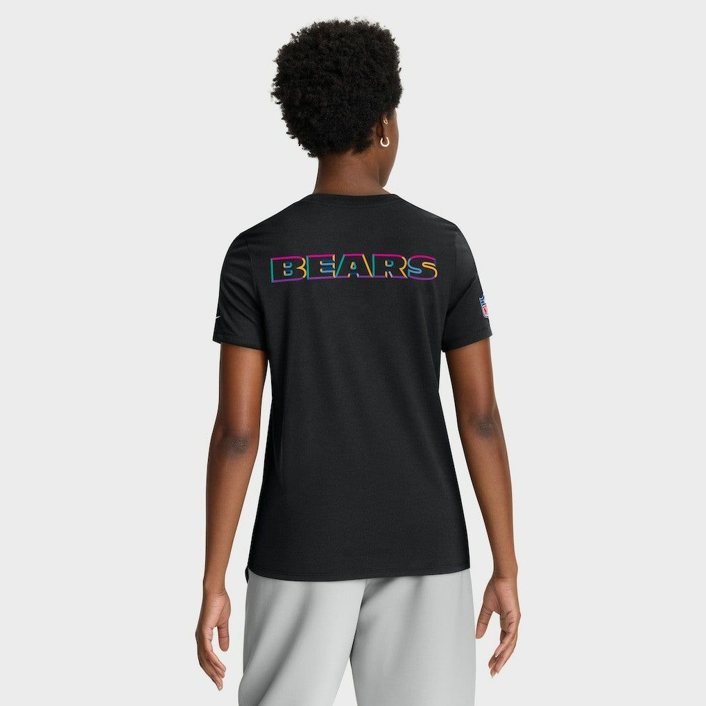 Chicago Bears Women's 2025 NFL Crucial Catch Tri-Blend Dri-FIT T-Shirt - Black - Nike