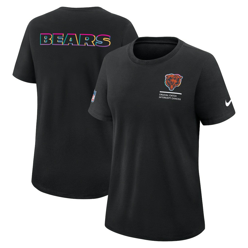 Chicago Bears Women's 2025 NFL Crucial Catch Tri-Blend Dri-FIT T-Shirt - Black - Nike