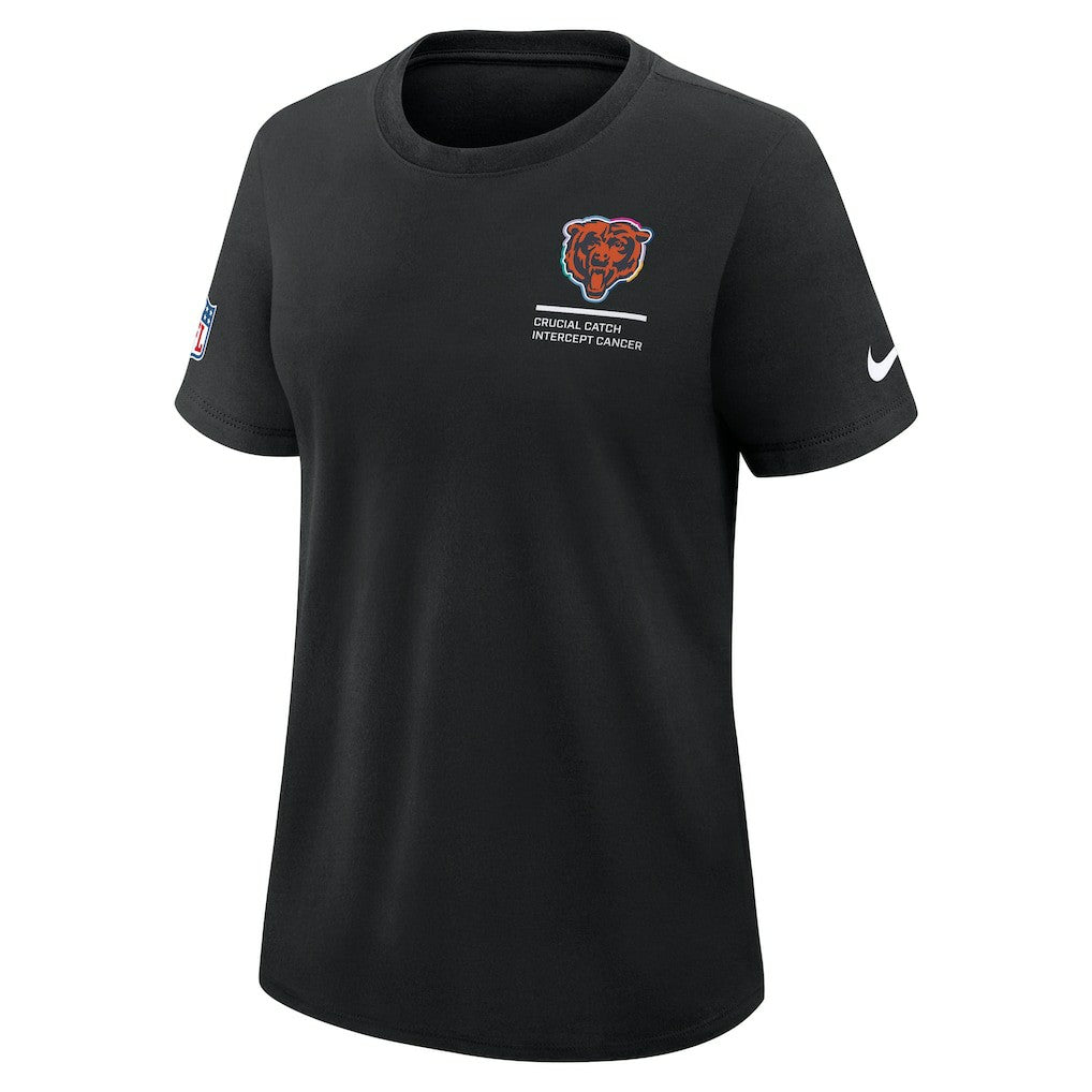 Chicago Bears Women's 2025 NFL Crucial Catch Tri-Blend Dri-FIT T-Shirt - Black - Nike