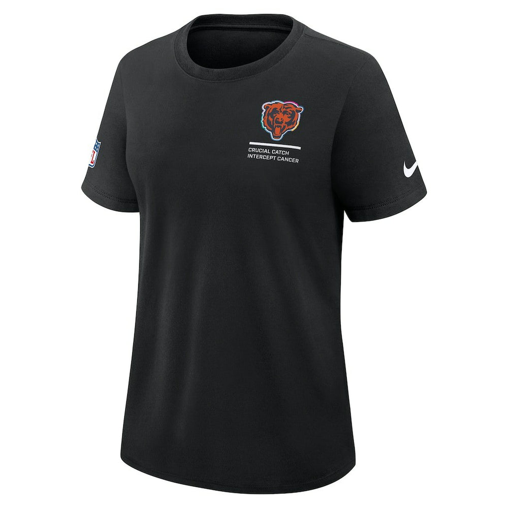 Chicago Bears Women's 2025 NFL Crucial Catch Tri-Blend Dri-FIT T-Shirt - Black - Nike