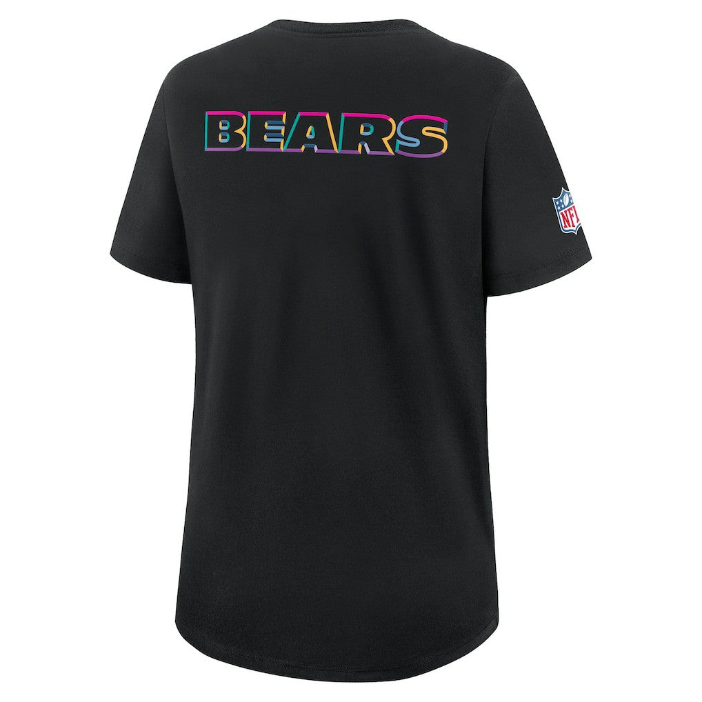 Chicago Bears Women's 2025 NFL Crucial Catch Tri-Blend Dri-FIT T-Shirt - Black - Nike