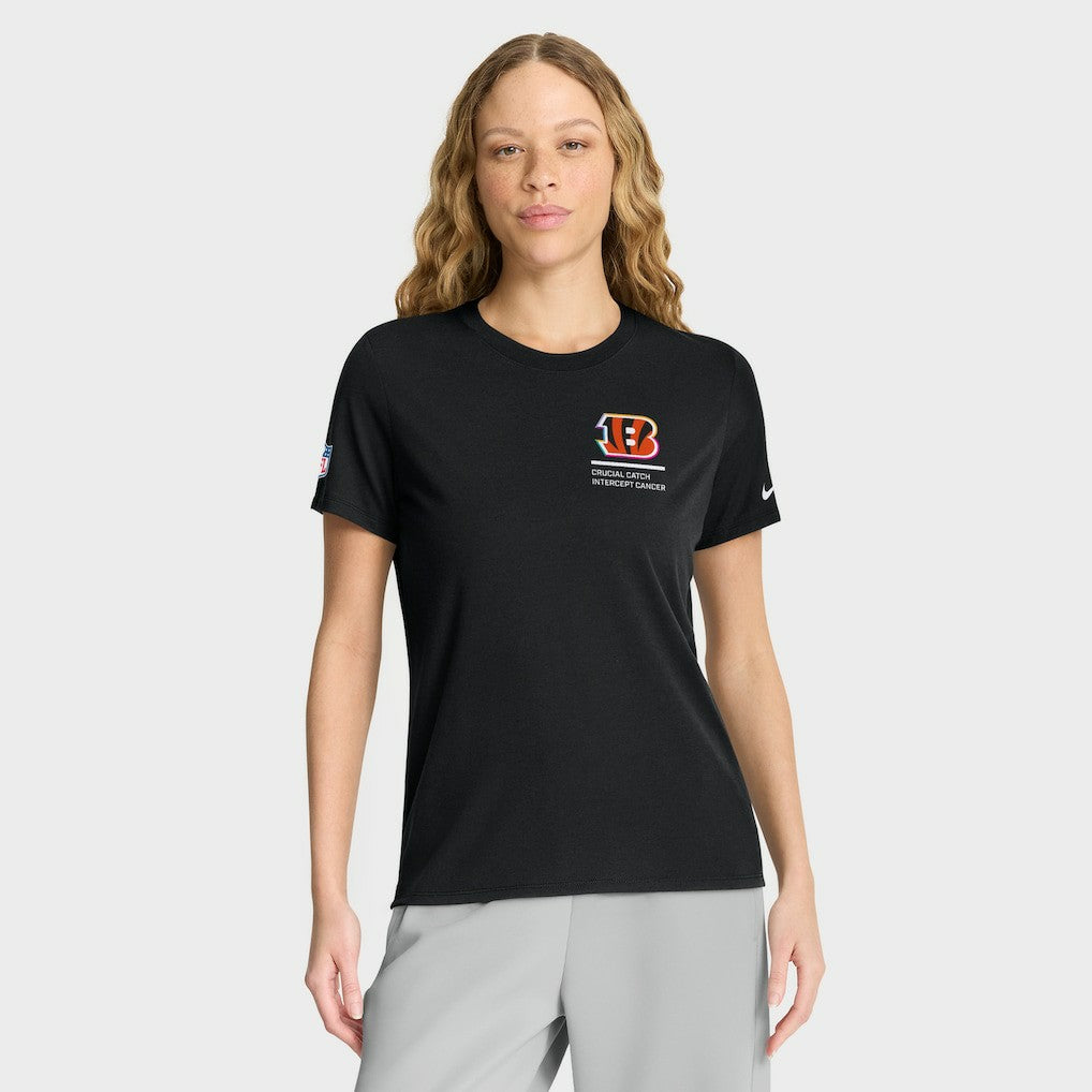 Cincinnati Bengals Women's 2025 NFL Crucial Catch Tri-Blend Dri-FIT T-Shirt - Black - Nike