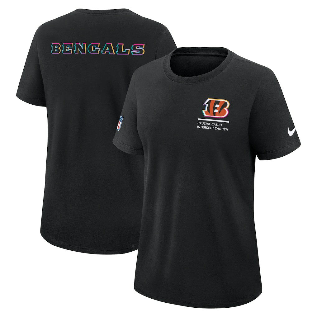 Cincinnati Bengals Women's 2025 NFL Crucial Catch Tri-Blend Dri-FIT T-Shirt - Black - Nike