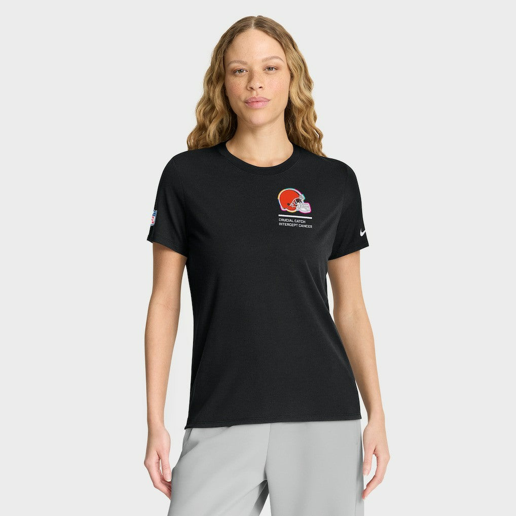 Cleveland Browns Women's 2025 NFL Crucial Catch Tri-Blend Dri-FIT T-Shirt - Black - Nike