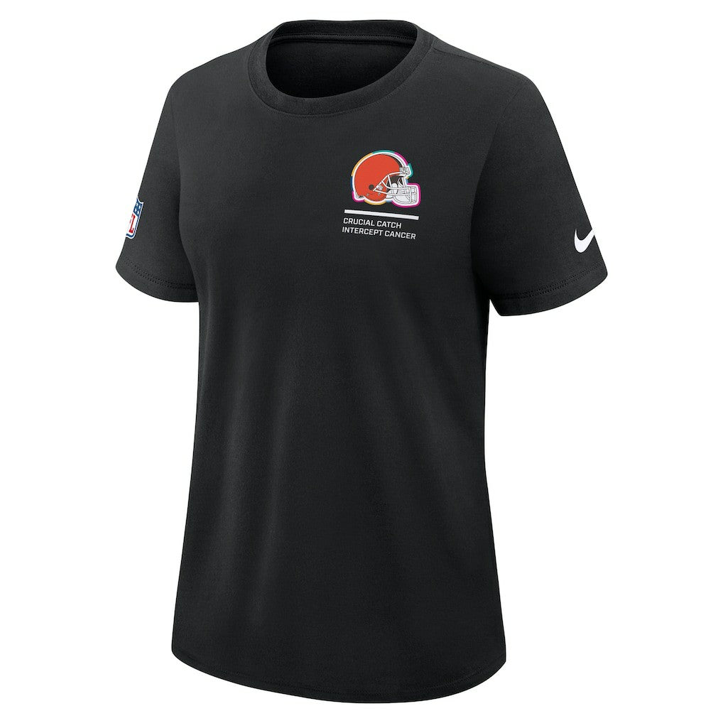 Cleveland Browns Women's 2025 NFL Crucial Catch Tri-Blend Dri-FIT T-Shirt - Black - Nike