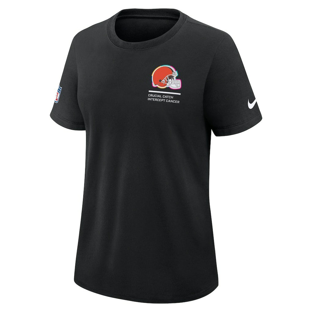 Cleveland Browns Women's 2025 NFL Crucial Catch Tri-Blend Dri-FIT T-Shirt - Black - Nike
