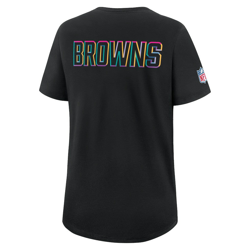 Cleveland Browns Women's 2025 NFL Crucial Catch Tri-Blend Dri-FIT T-Shirt - Black - Nike