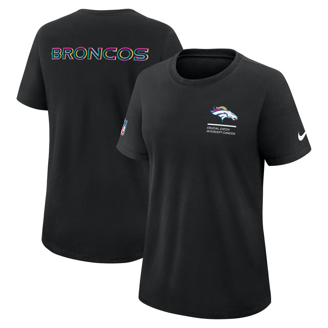 Denver Broncos Women's 2025 NFL Crucial Catch Tri-Blend Dri-FIT T-Shirt - Black - Nike